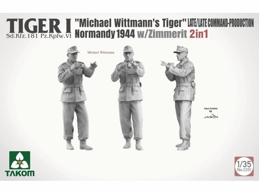 TAKOM 2201 1/35 Tiger I "Michael Wittmann's Tiger" Late Command Normandy 1944 w/Zimmerit