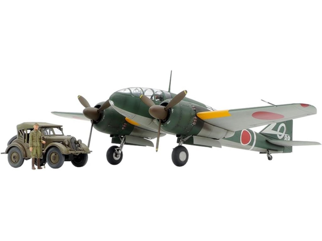 TAMIYA 25217 1/48 Mitsubishi Ki-46 III Type 100 & 4x4 Light Vehicle Kurogane Set