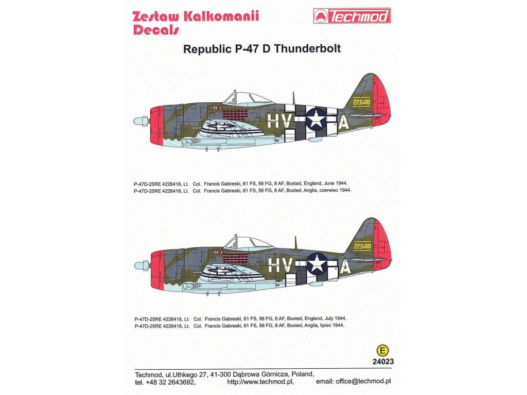 TECHMOD 1/24 P-47D Thunderbolt