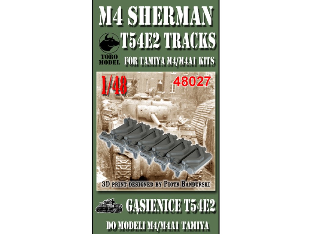 TORO 48027 1/48 M4 Sherman T54E2 Tracks for Tamiya M4/M4A1 Kits