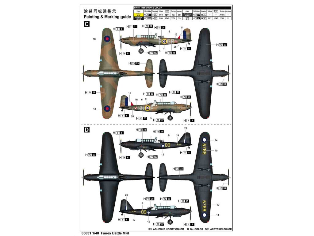 TRUMPETER 1/48 Fairey Battle Mk.I