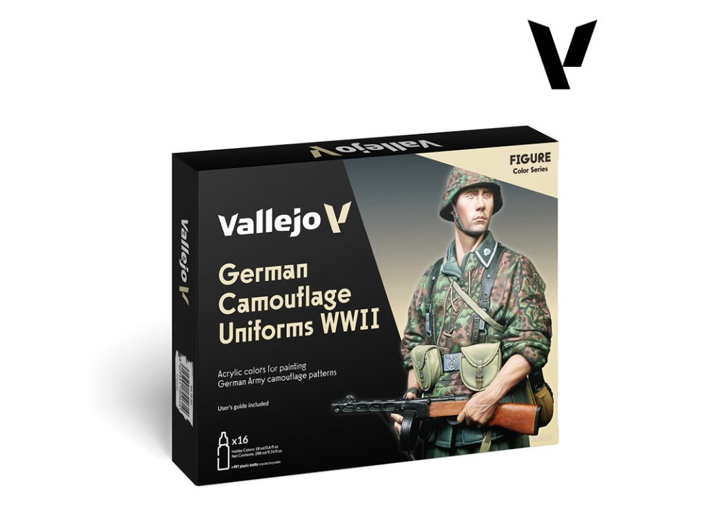 VALLEJO 70261 Figure Color Series German Camouflage Uniforms WWII (16 pcs)