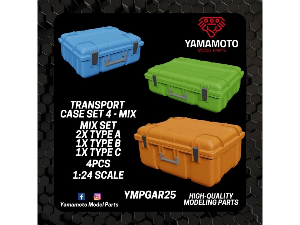 YAMAMOTO 1/24 Transport Case Set 4 - Mix Set