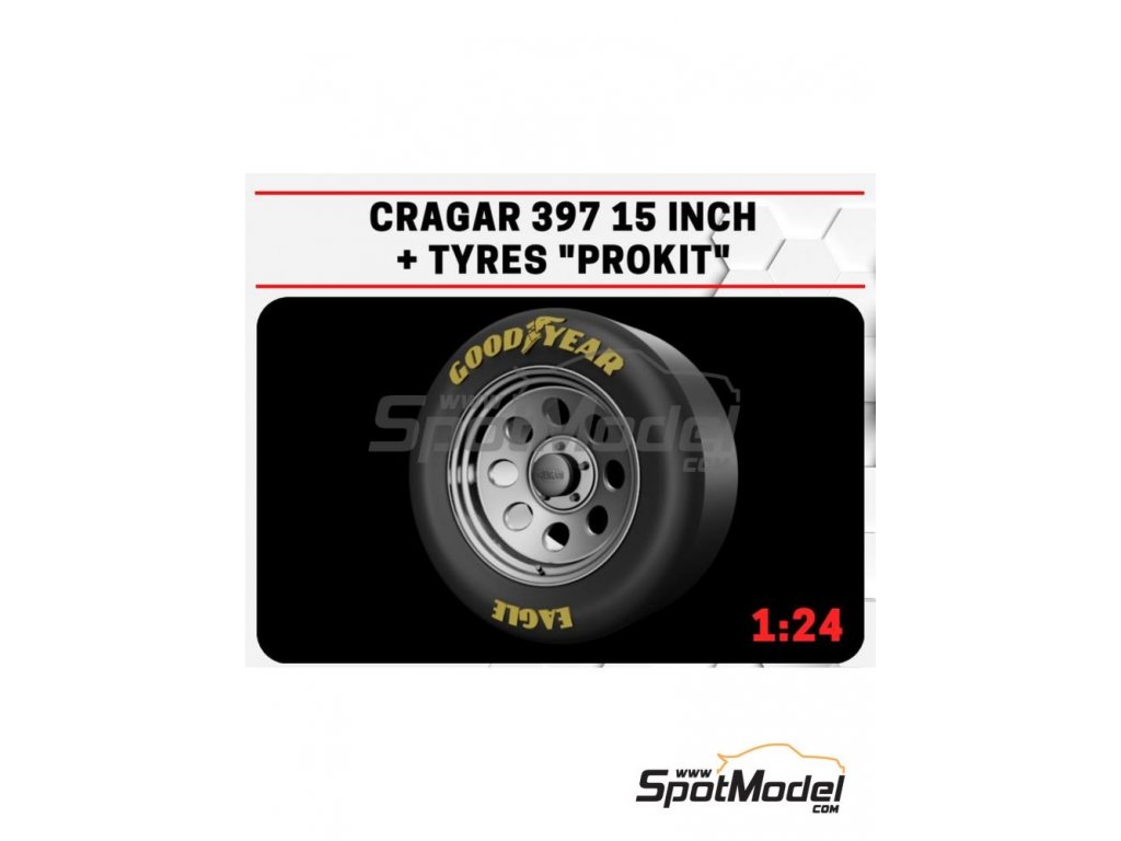 YAMAMOTO 1/24 YMPRIM15 Cragar 397 15" + Tyres Prokit!