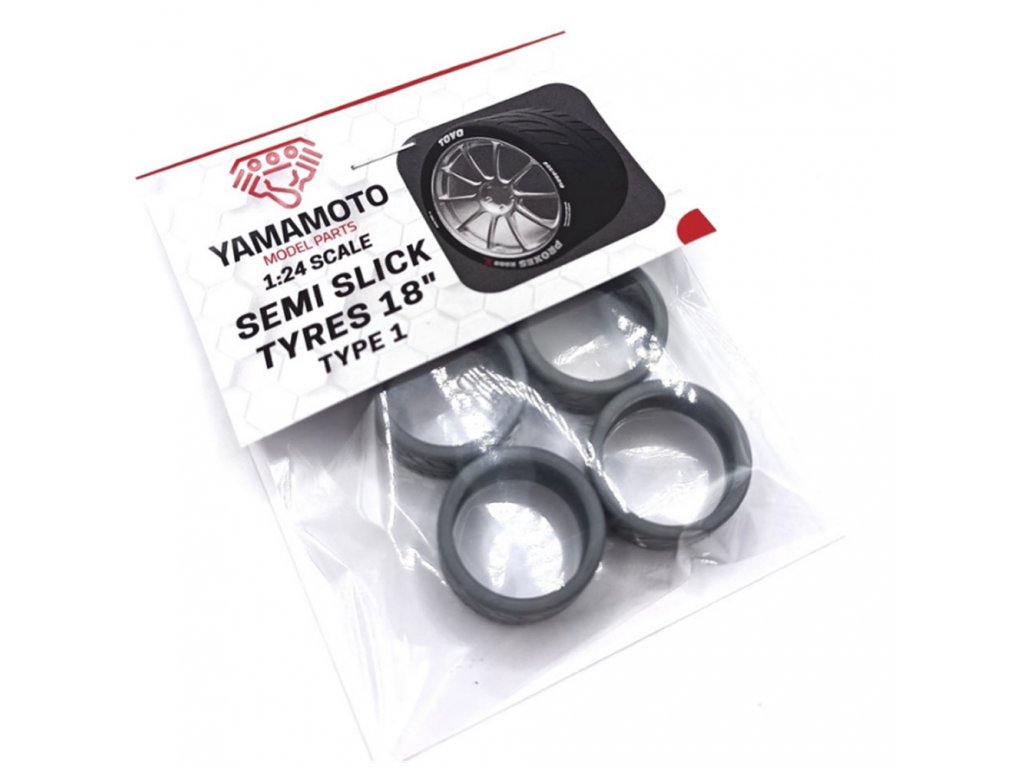 YAMAMOTO 1/24 YMPRIM19 Semi Slick Tyres 18" Type 1