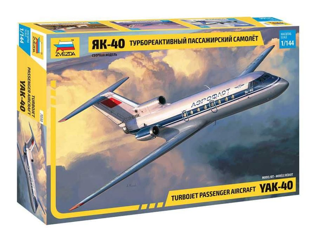 ZVEZDA 1/144 Yak-40 Turbojet Passenger Aircraft