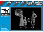 BLACKDOG 1/32 Lady w/ umbrella, boy   British Pilot for 3 fig