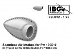 IBG 72U012 1/72 Seamless Air Intakes for Fw 190D-9 3D Printed Set for The Whole IBG Fw 190D-9 Family