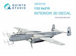 QUINTA 1/32 He 219 Uhu 3D-Printed & Color Interior for ZOUKEI