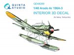 QUINTA 1/48 Ar 196A-3 3D-Printed & Color Interior for ITA