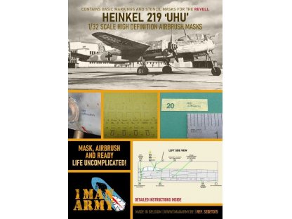 1MAN ARMY 1/32 Heinkel HE 219 Uhu Airbrush paint mask