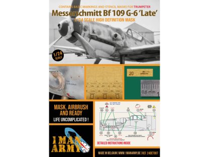 1MANARMY 24DET007 1/24 Messerschmitt Bf 109 G-6 "Late" for Trumpeter