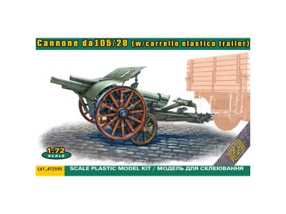 ACE 72595 1/72 Cannone da105/28 with Carrello Elastico Trailer