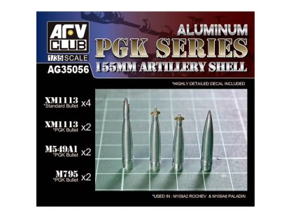 AFV CLUB 1/35 Aluminum PGK Series 155 mm Artillery Shell