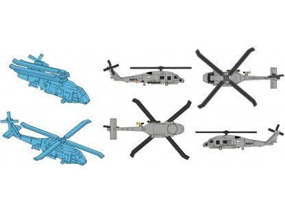 AFV CLUB SE70009 1/700 Modern Anti-Submarine Helicopter Set (A) S-70 & SH-70 x 12