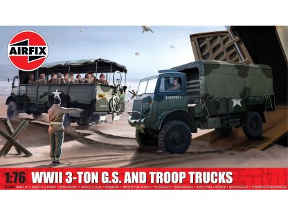 AIRFIX 03306A 1/76 WWII 3-Ton G.S. and Troop Truck 