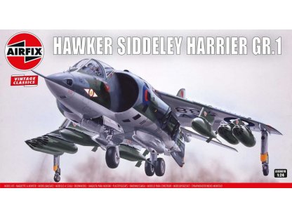 AIRFIX 1/24 Hawker Siddeley Harrier GR.1 Classic Kit VINTAGE letadlo-