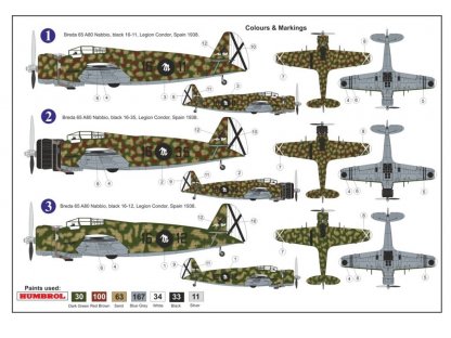 AZ MODEL 1/72 Breda Ba-65A-80 Nibbio over Spain (3x camo)