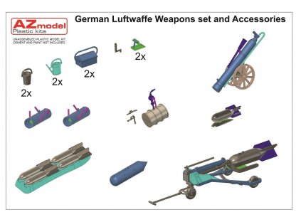 AZ MODEL 1/72 German Luftwaffe Weapons set and Accessories