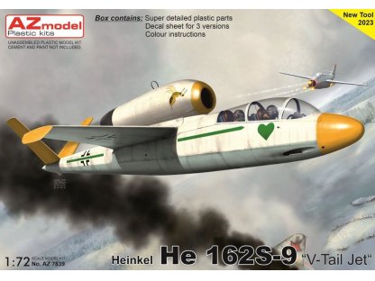 AZ MODEL 1/72 Heinkel He 162S-9 V-Tail Jet 1946
