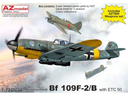 AZ MODEL 1/72 Messerschmitt Bf 109F-2/B w/ ETC 50 (3x camo)