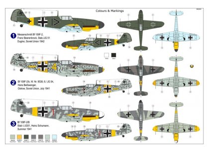 AZ MODEL 1/72 Messerschmitt Bf 109F-2/B w/ ETC 50 (3x camo)