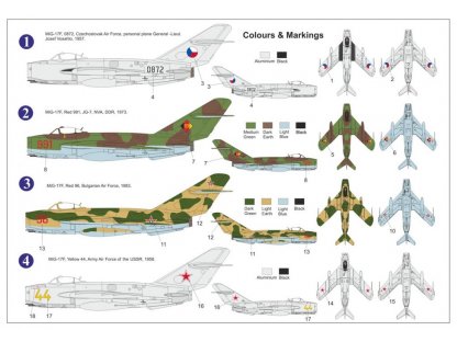 AZ MODEL 1/72 MiG-17F Warsaw Pact (3x camo)