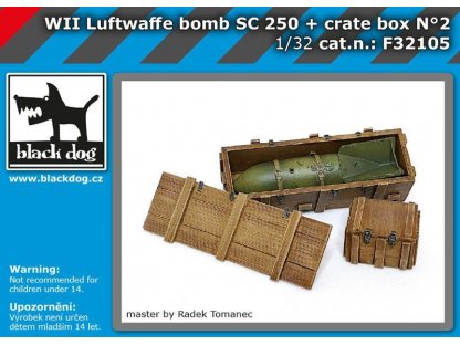BLACKDOG 1/32 Luftwafe WWII bomb SC250 + crate box No.2