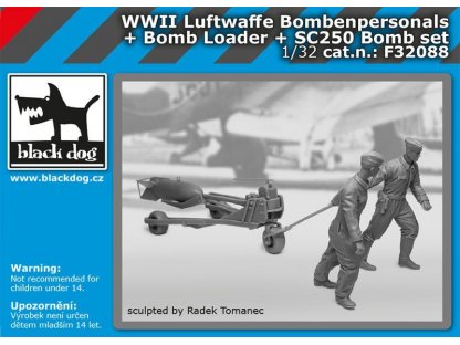 BLACKDOG 1/32 Luftwaffe  WWII personel+bomb loader+SC250 Set