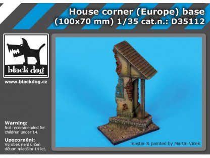 BLACKDOG 1/35 House corner (Europe) base  (100x70 mm)