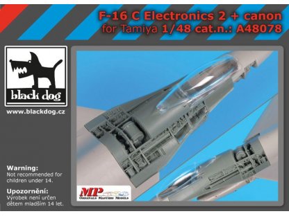 BLACKDOG 1/48 F-16C electronics 2 + cannon for TAM