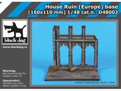 BLACKDOG 1/48 House ruin Europe base (160x100 mm)