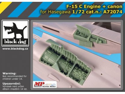 BLACKDOG 1/72 F-15C engine + cannon for HAS