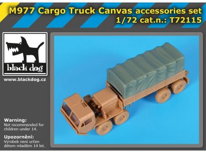 BLACKDOG 1/72 M977 Cargo truck canvas accessories set (ACA)