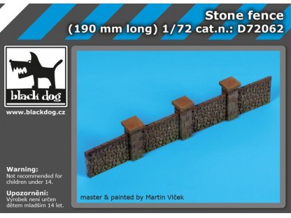 BLACKDOG 1/72 Stone fence for 190 mm long