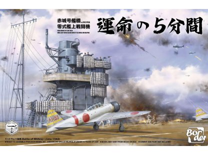 BORDER 1/35 BSF-002 Akagi Bridge w/ Flight Deck and A6M2 Zero Fighter w /Interior of The Engine and Weapons