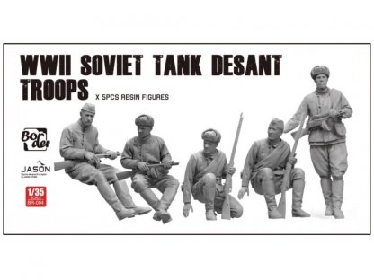 BORDER MODEL 1/35 WWII Soviet Tank Desant Troops (5 pcs. Resin Figures)