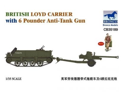 BRONCO 1/35 CB35189 British Loyd Carrier w/6 p. Anti-Tank