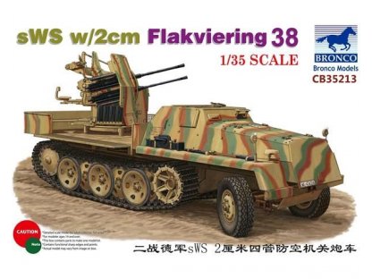 BRONCO 1/35 sWS w/2cm Flakviering 38