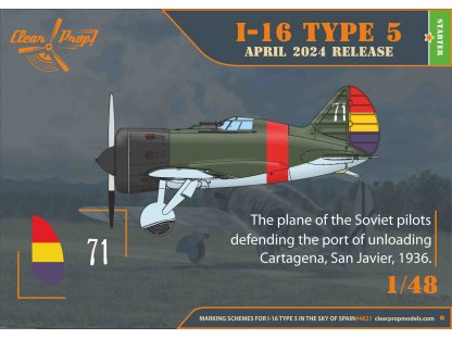 CLEAR PROP 1/48 I-16 type 5 in the sky of Spain (early)