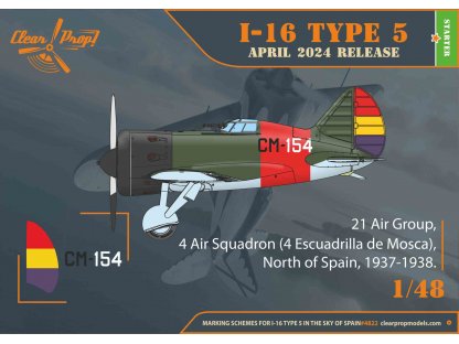 CLEAR PROP 1/48 I-16 type 5 in the sky of Spain (late)