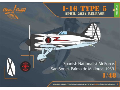 CLEAR PROP 1/48 I-16 type 5 in the sky of Spain (late)