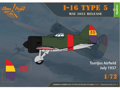 CLEAR PROP 1/72 I-16 Type 5 In the sky of Spain