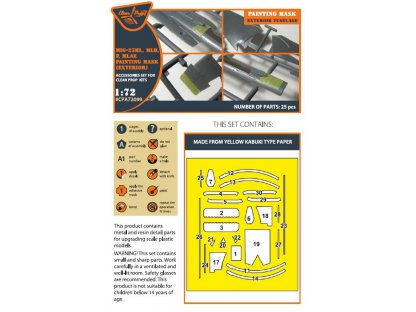 CLEAR PROP 1/72 MiG-23ML,MLA,MLAE,MLD,P Paint.Mask (exterior)