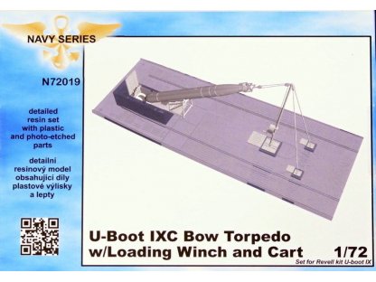 CMK 1/72 U-Boot IXC Bow Torpedo w/Loading Winch   Cart
