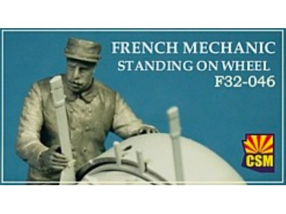 COPPER STATE MODELS 1/32 French Mechanic Standing On Wheel WWI Figures