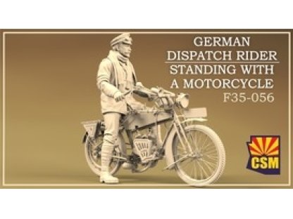 CSM F35-056 1/35 German Dispatch Rider Standing with a Motorcycle