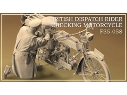 CSM F35-058 1/35 British Dispatch Rider Checking Motorcycle