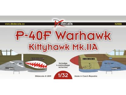 DK DECALS 1/32 P-40F Warhawk/Kiityhawk Mk.IIA (4x camo)
