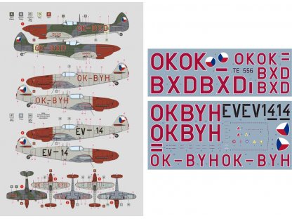 DK DECALS 1/32 Spitfire & Messerschmitt RED NOSES